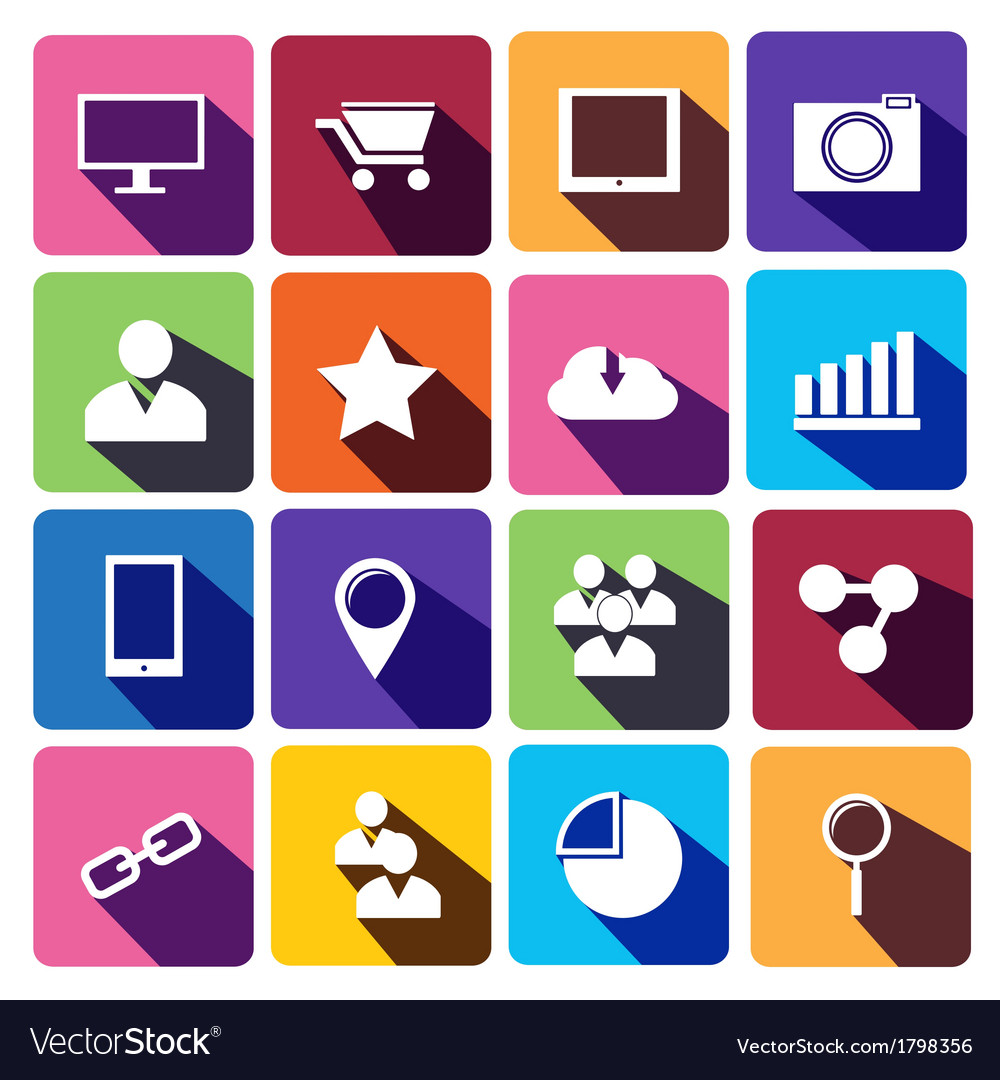Web icons set in flat design