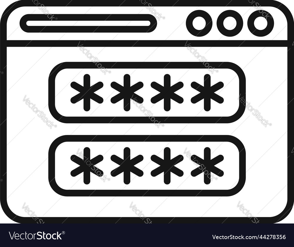 Web password icon outline data privacy