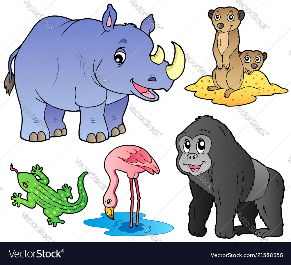 Zoo animals set 1 Royalty Free Vector Image - VectorStock