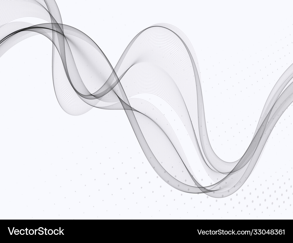 Abstract gray wavy background wave flow Royalty Free Vector