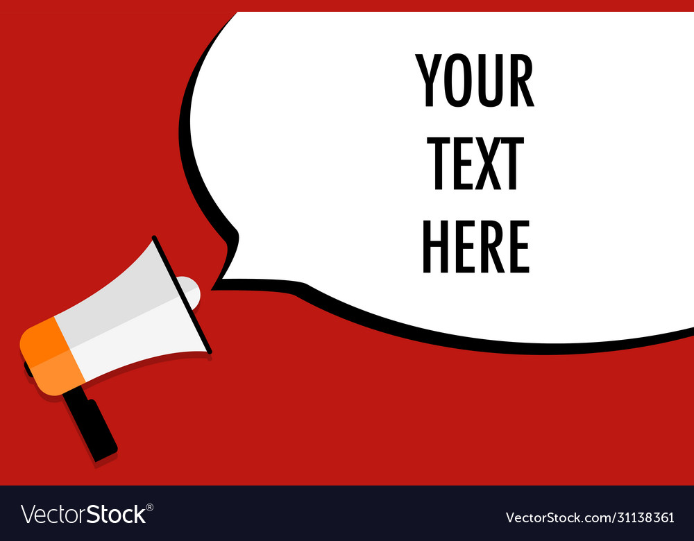 Announcing with megaphone banner mock up vector image Announcing with megaphone banner mock up
