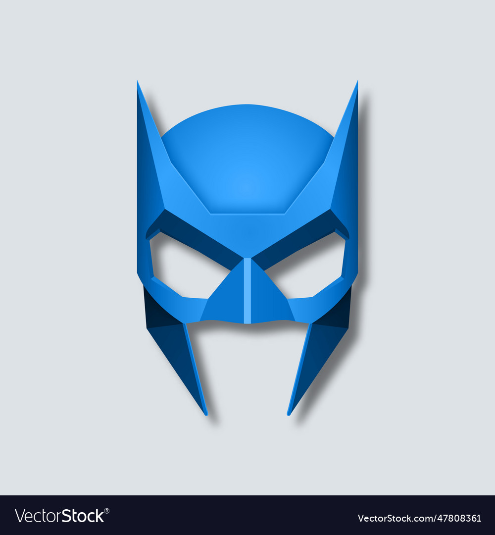 Blue super hero mask face character Royalty Free Vector