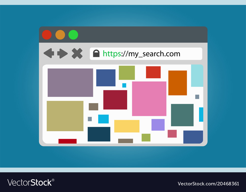 Browser window for internet access