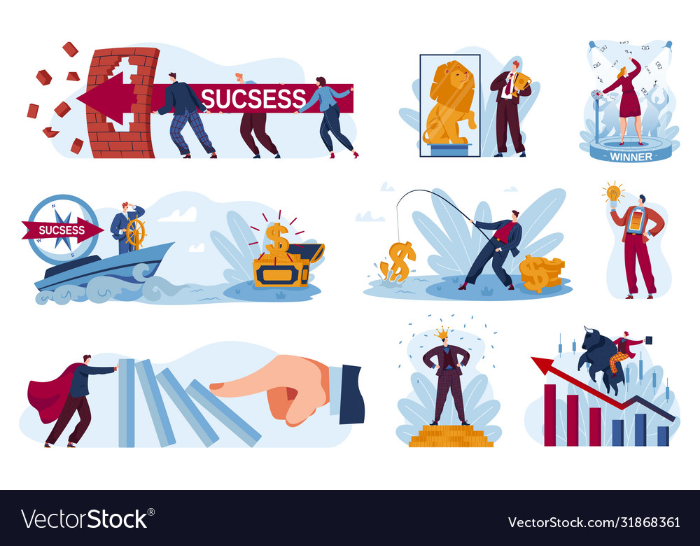 Business Success Cartoon Royalty Free Vector Image