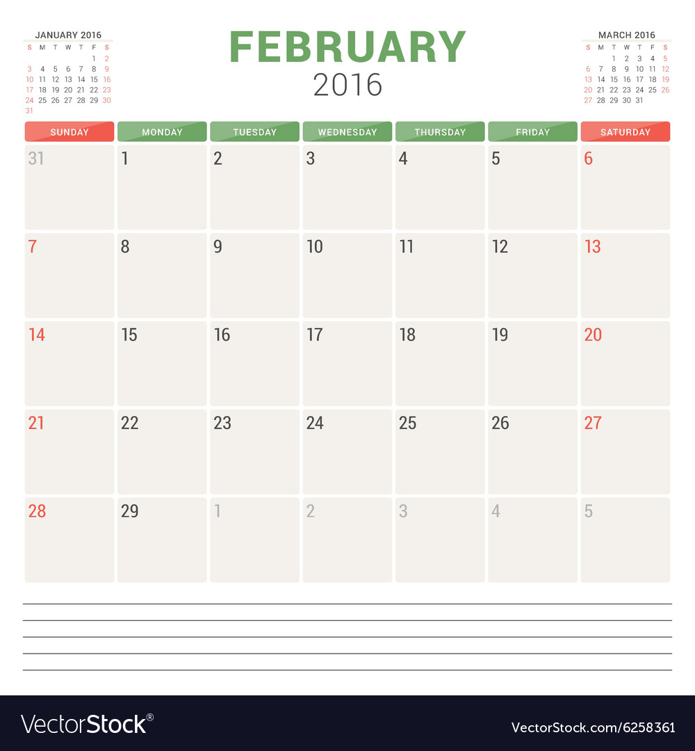 Calendar planner 2016 flat design template