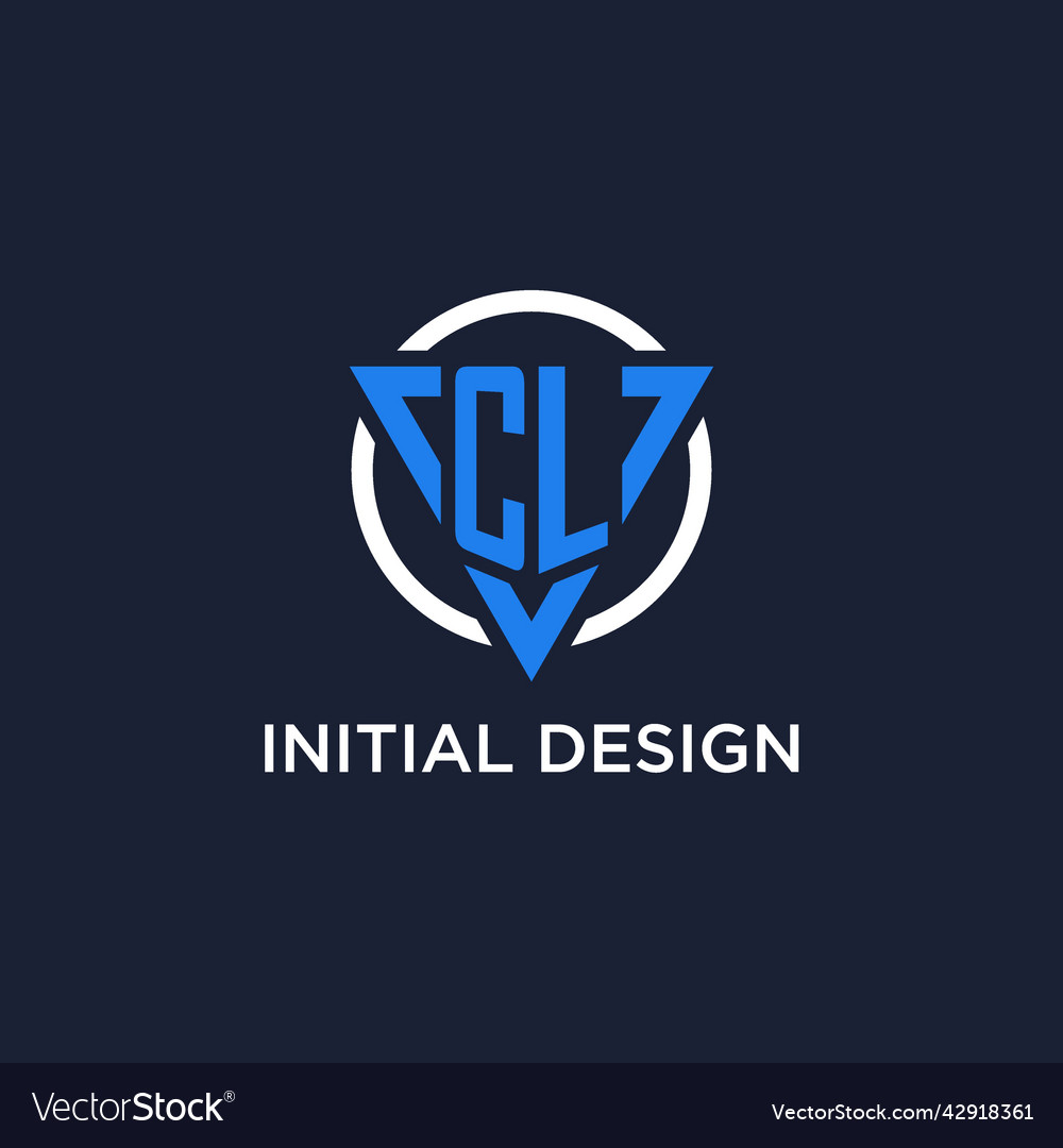 Cl monogram logo with triangle shape and circle Vector Image Cl monogram logo with triangle shape and circle