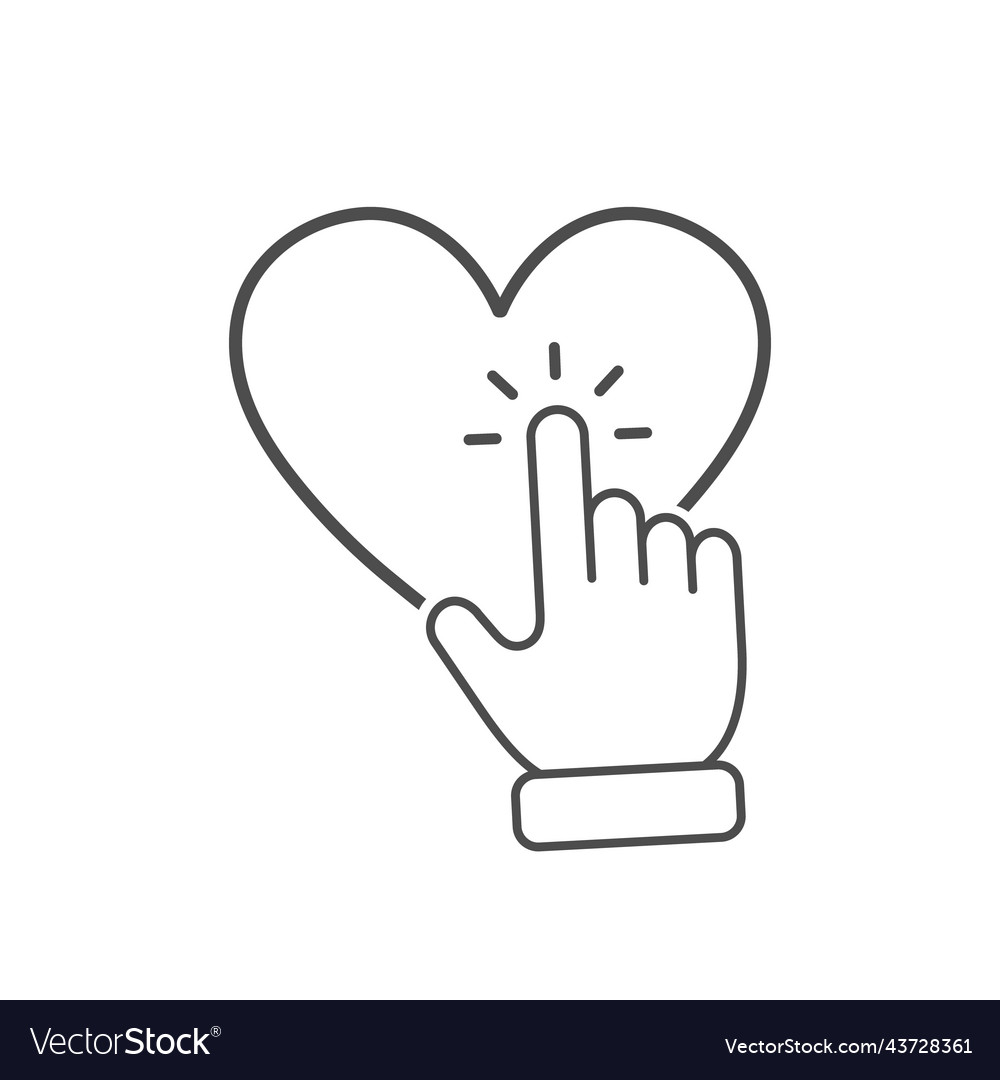 Cursor icon click on the heart arrow Vector Image Cursor icon click on the heart arrow