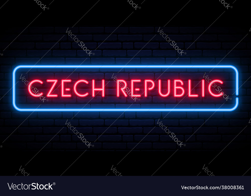 Tschechische Republik Neonzeichen helles Licht Schild