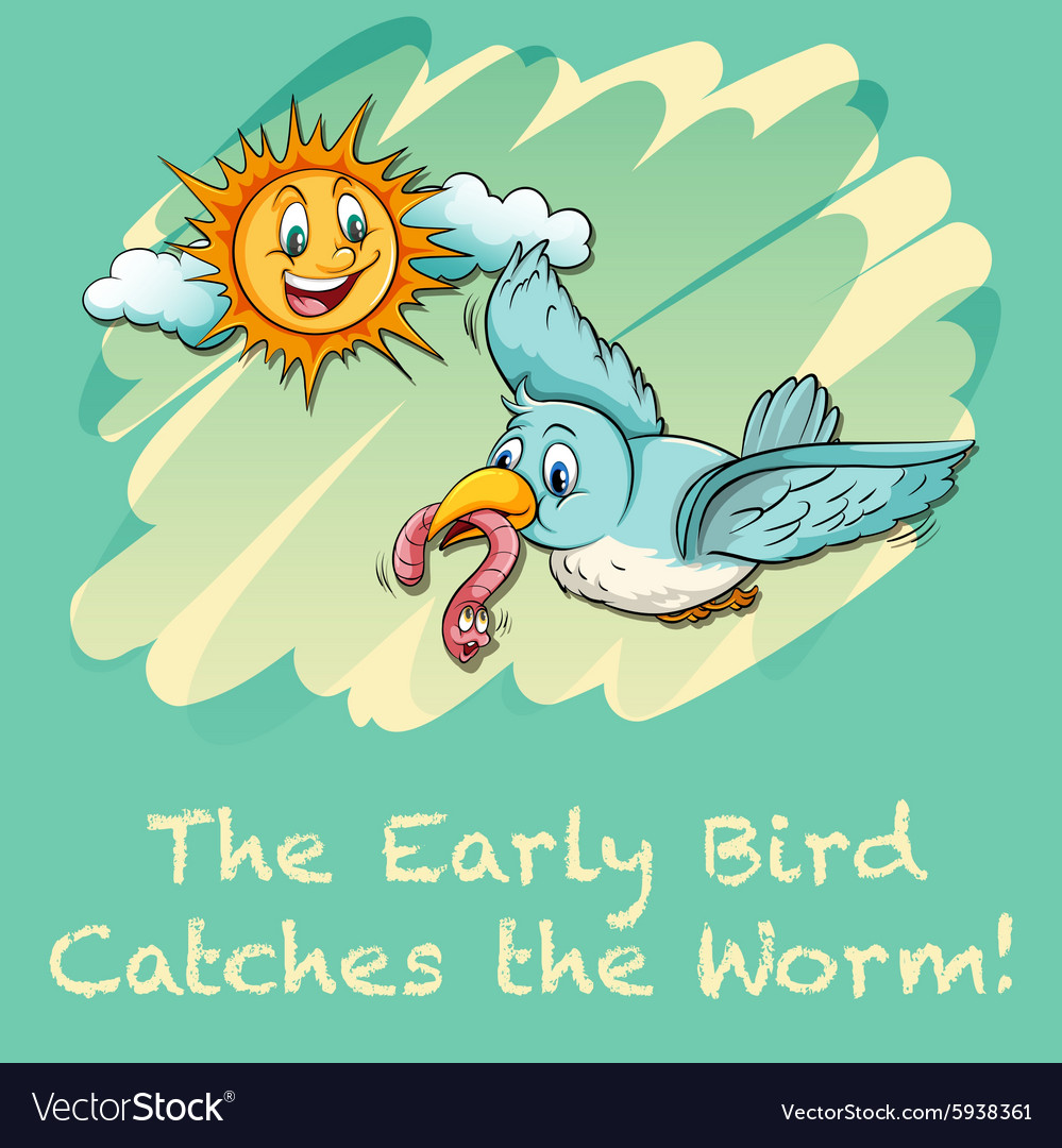 early-bird-catches-the-worm-royalty-free-vector-image