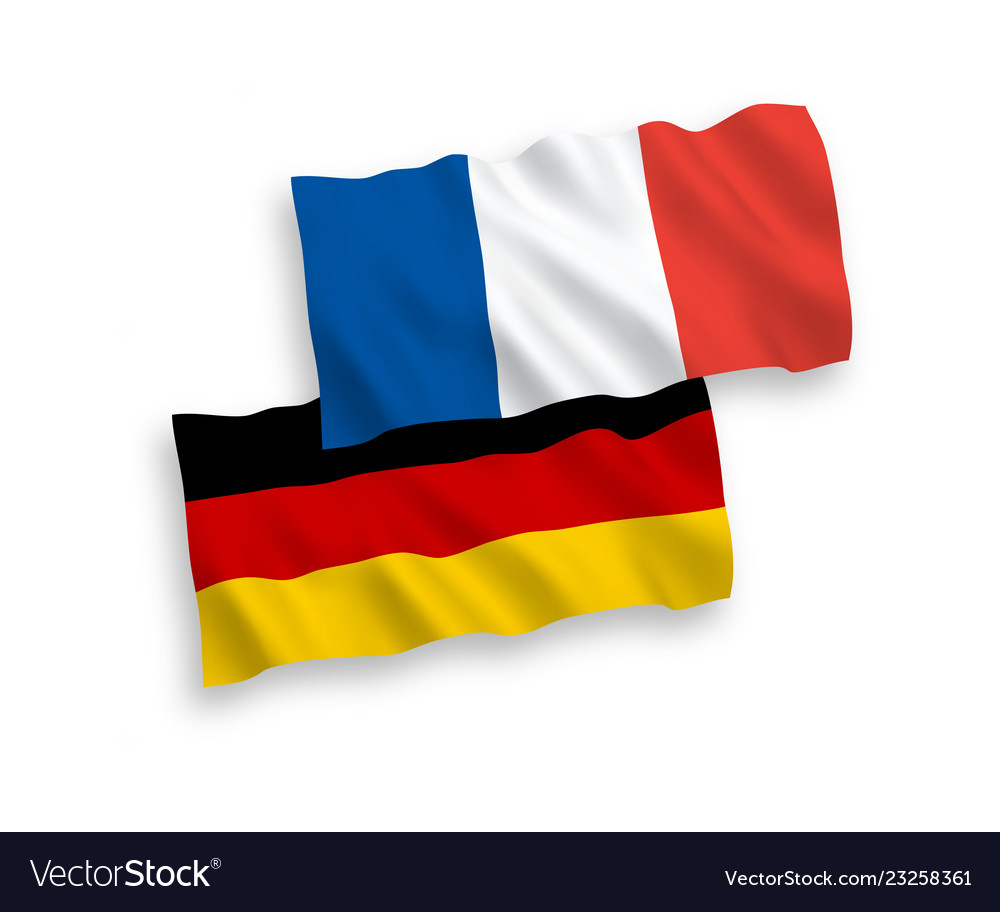 Flags of france and germany on a white background