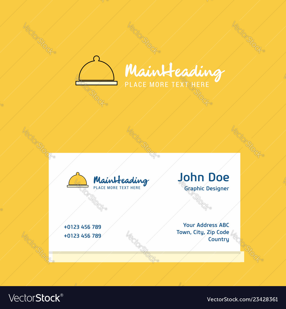 Food dish logo design with business card template Vector Image Food dish logo design with business card template