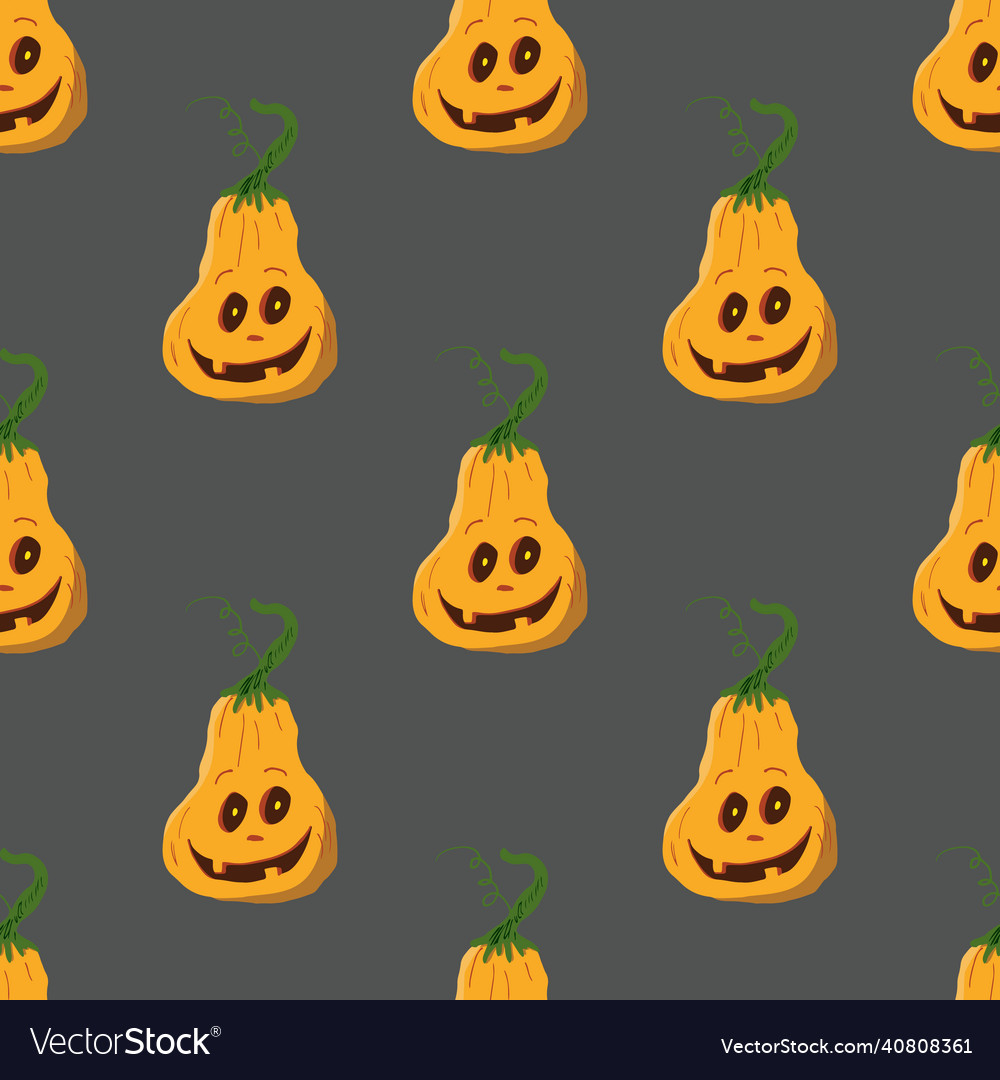 Halloween pumpkin seamless pattern cute cartoon