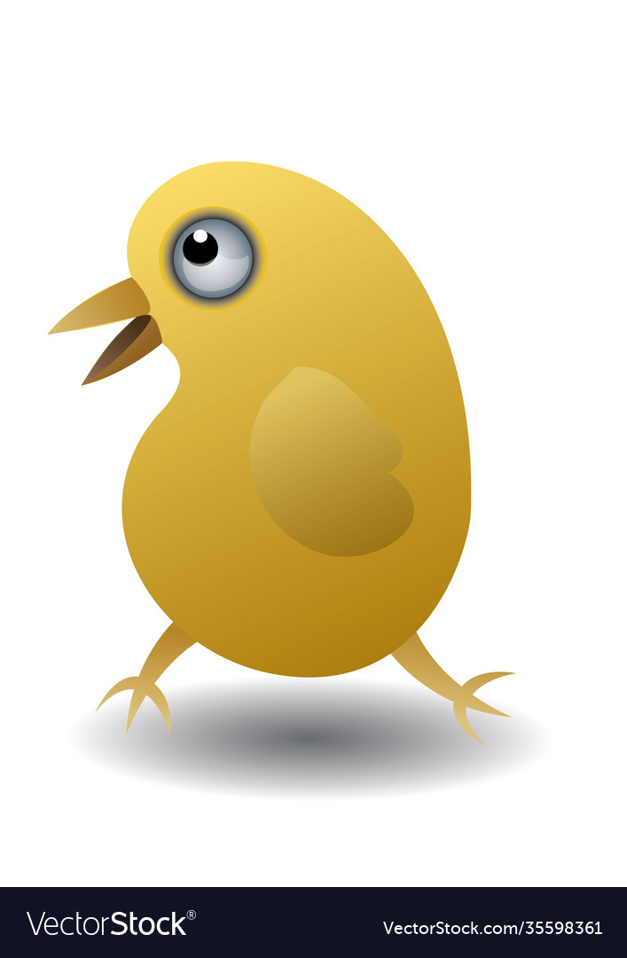 Isolated yellow chicken in cartoon style