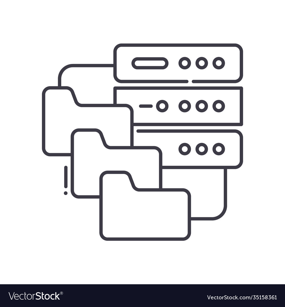 Network file system concept icon linear isolated vector image Network file system concept icon linear isolated