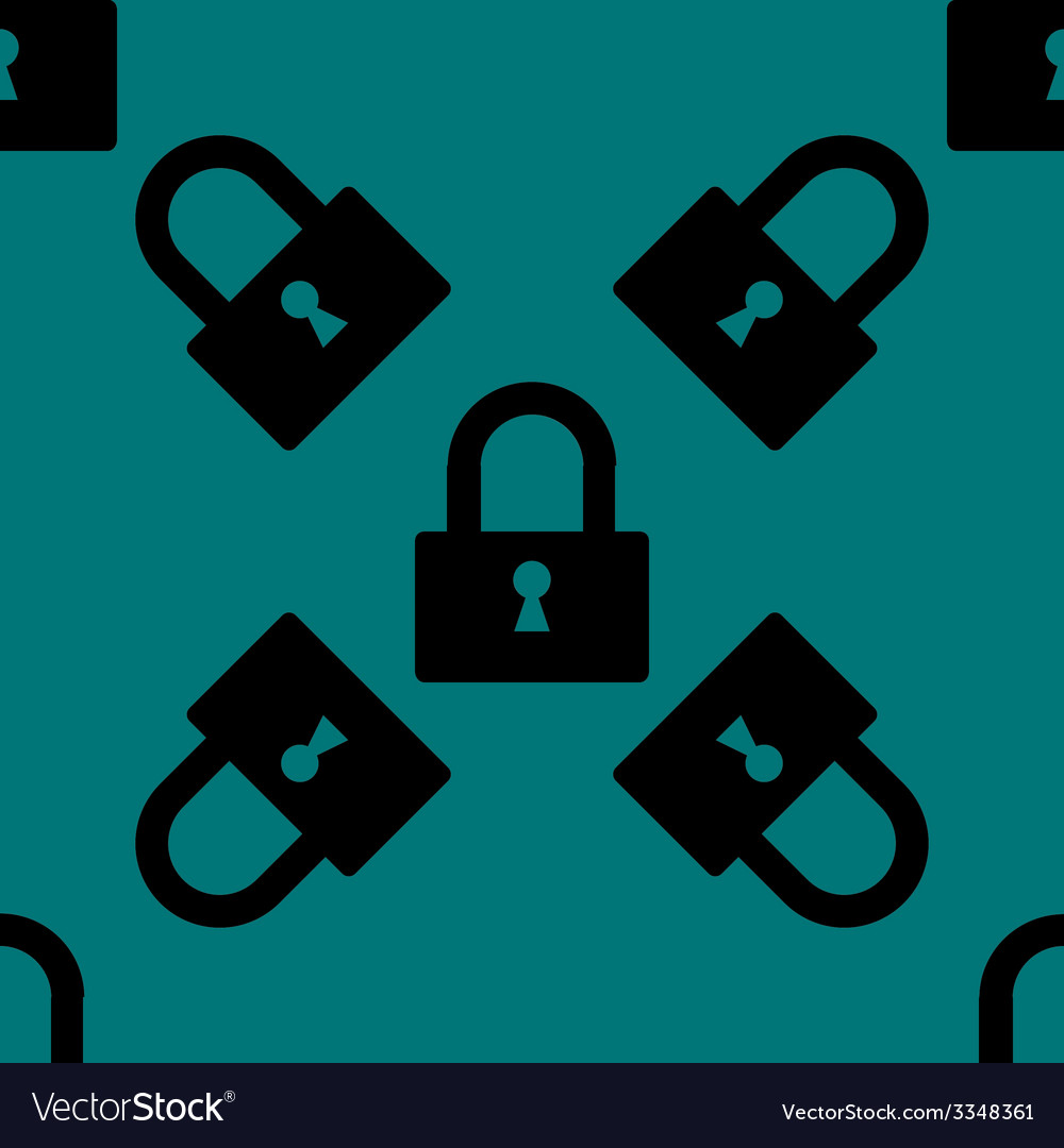 Padlock web icon flat design seamless pattern