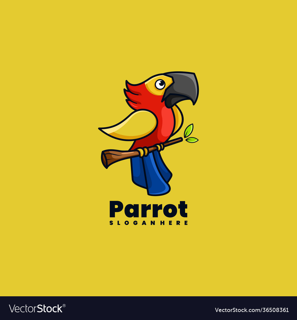 Parrot Charakter Maskottchen Logo Design