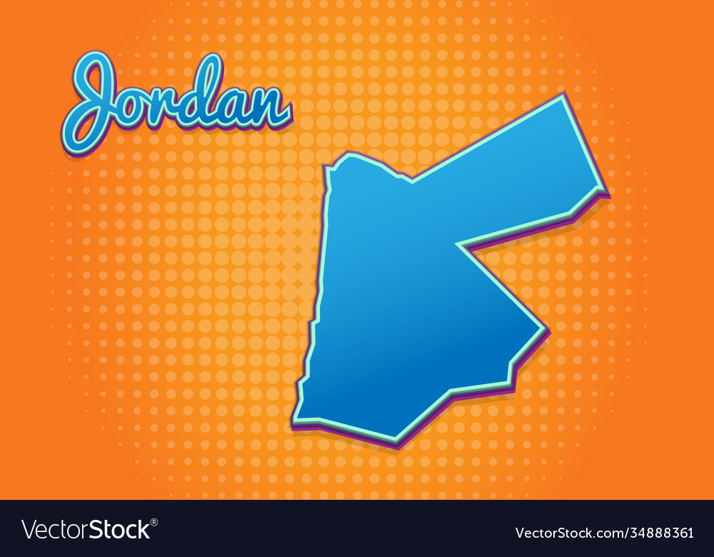 Retro map jordan with halftone background vector image Retro map jordan with halftone background