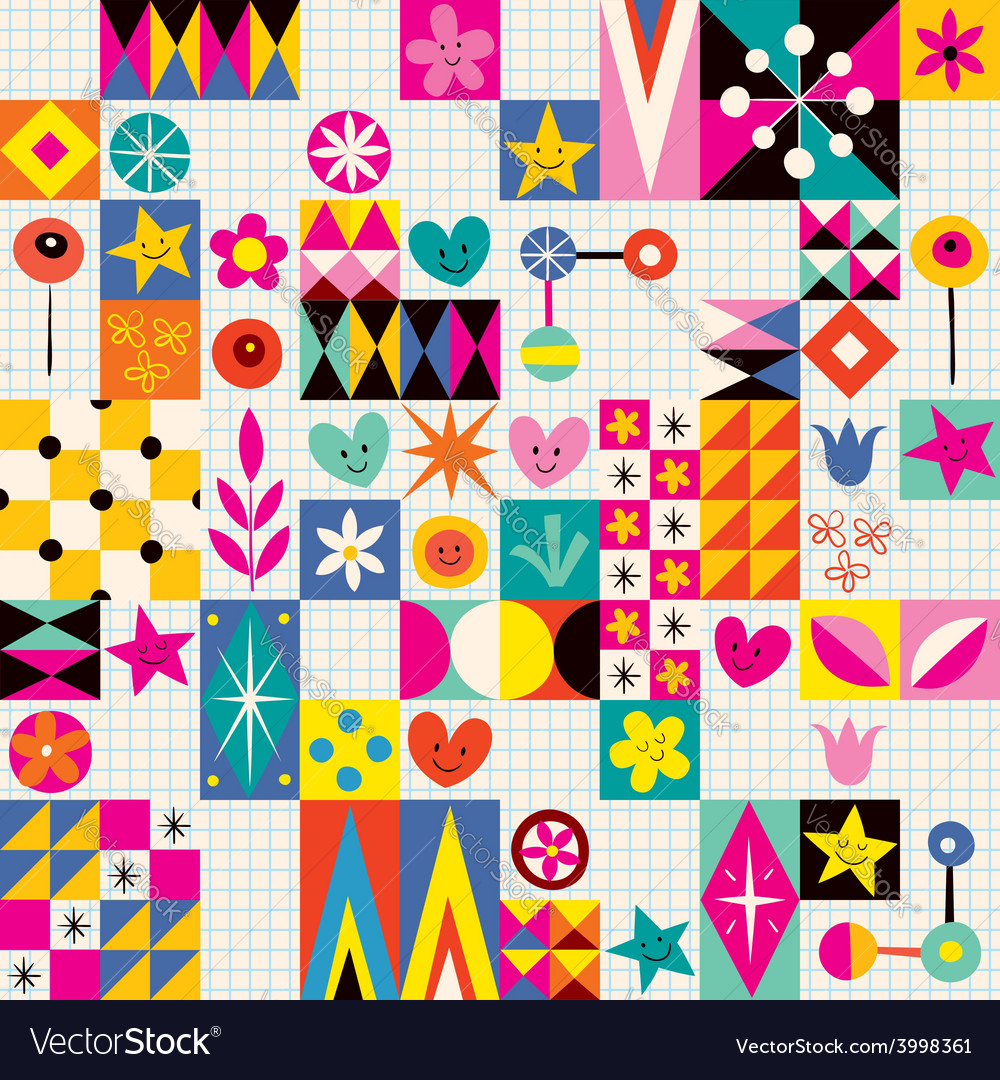 Retro style fun pattern 2