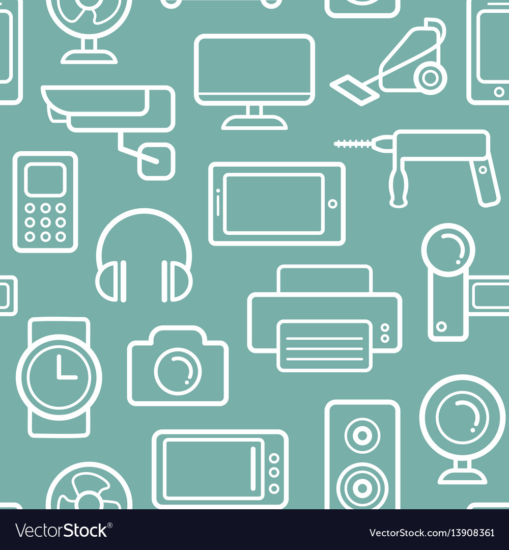 Seamless pattern of electrical engineering Vector Image
