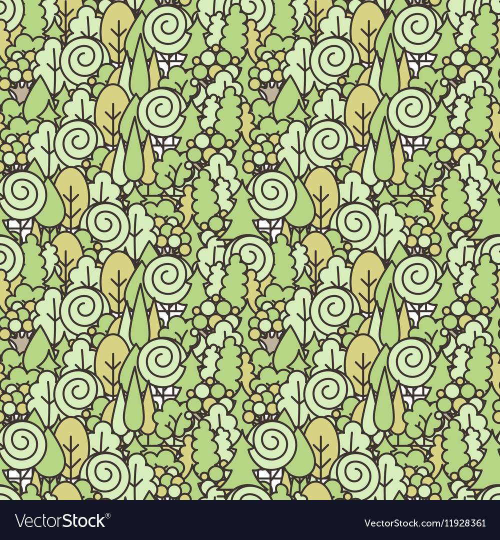 Seamless tree pattern background line ornament
