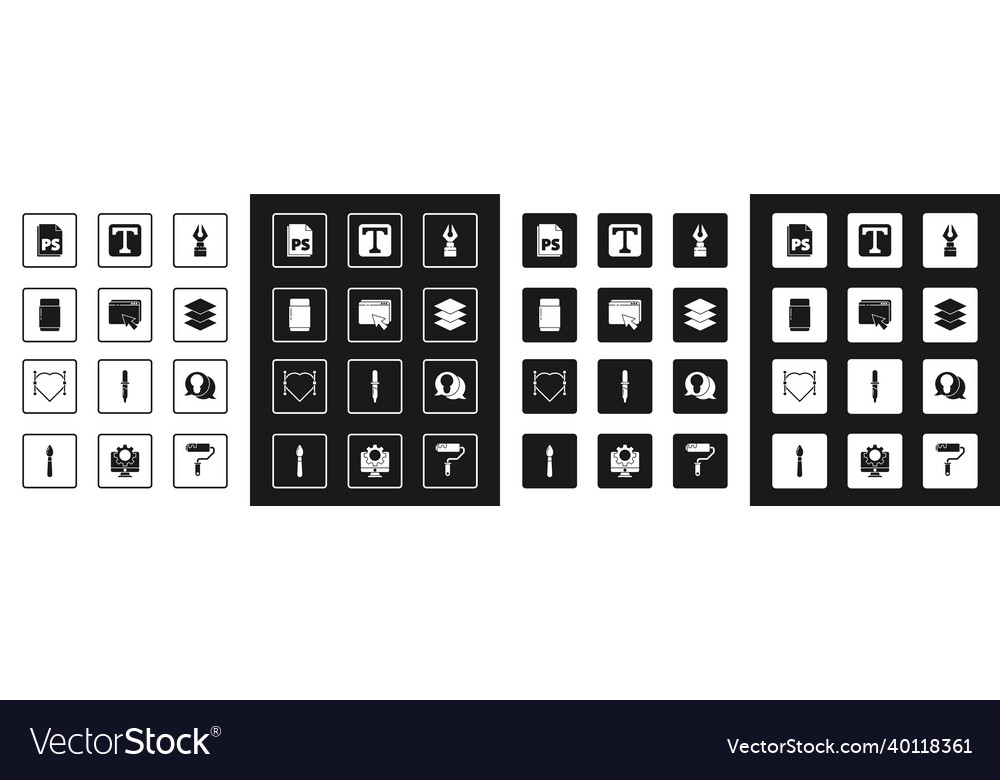 Set fountain pen nib web design and development vector image Set fountain pen nib web design and development