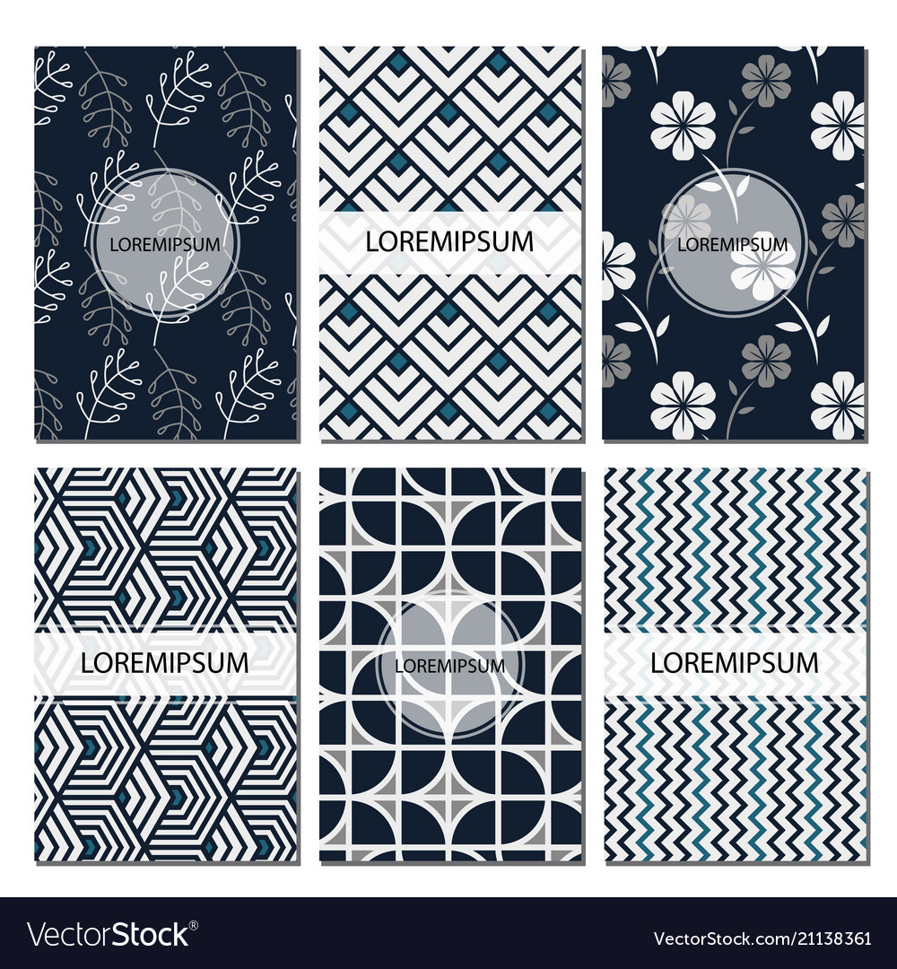 Set of geometric patterns abstract design vector image Set of geometric patterns abstract design