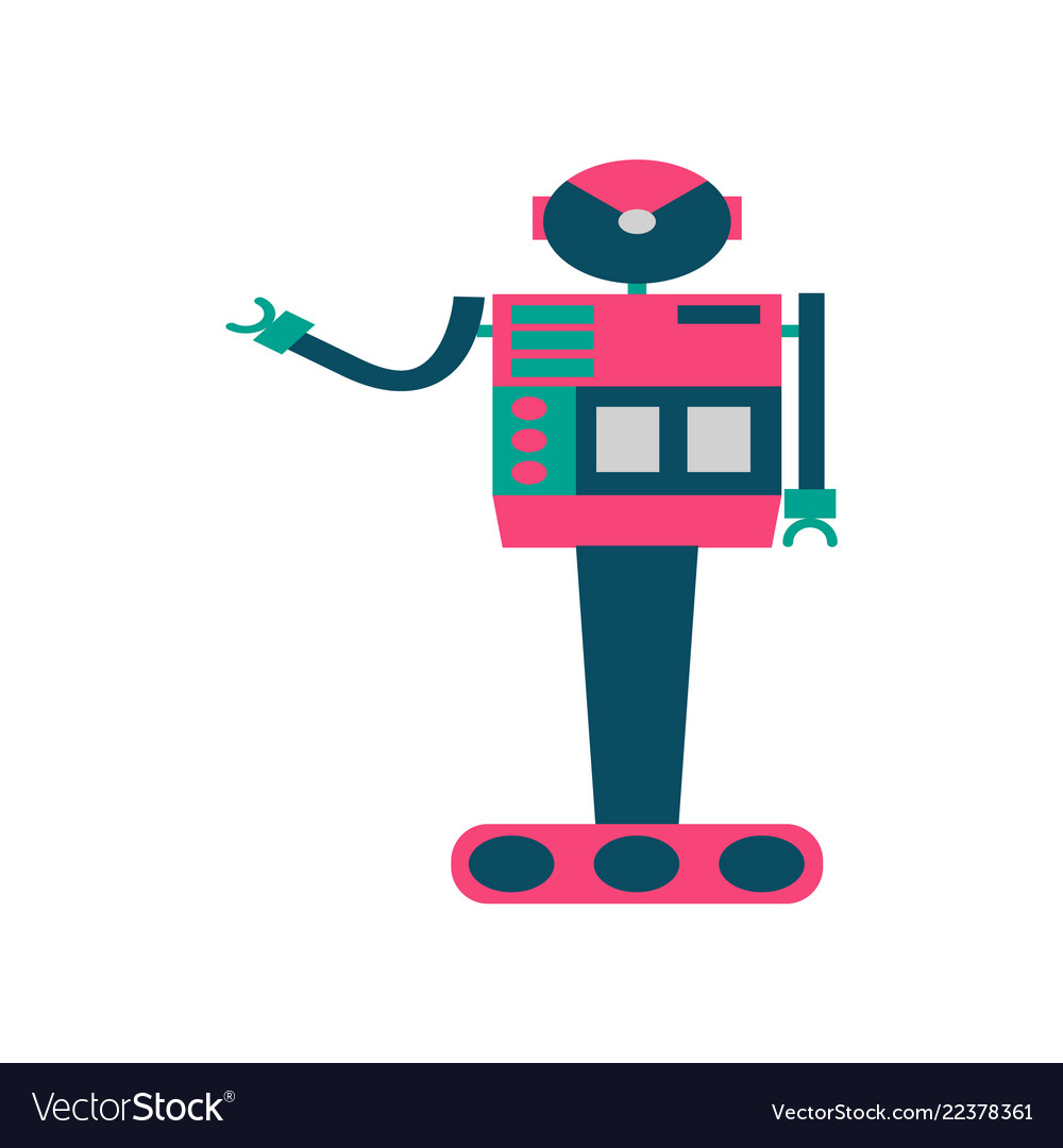 Set of robots in cartoon style isolated vector image Set of robots in cartoon style isolated