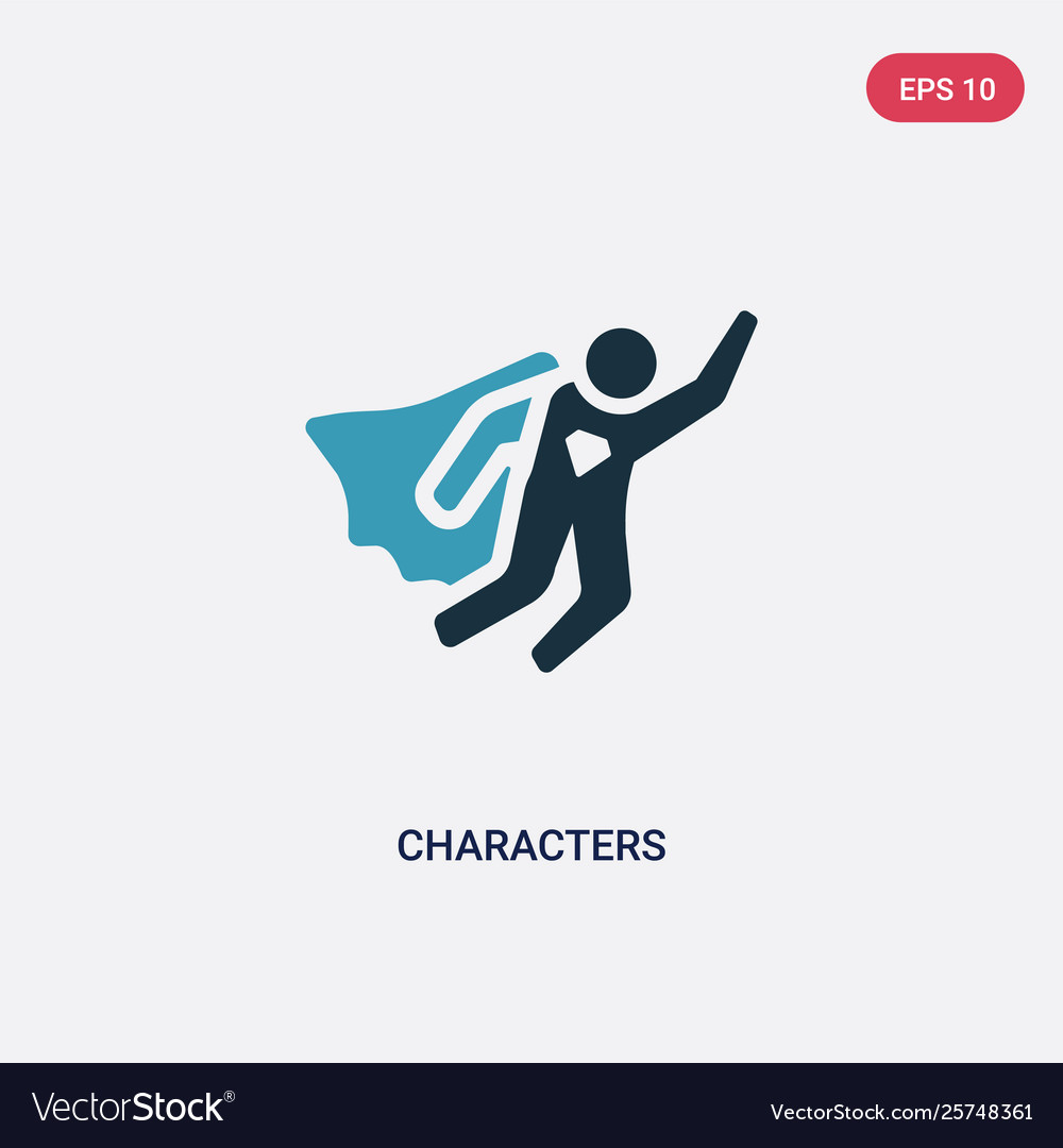 Two color characters icon from shapes concept