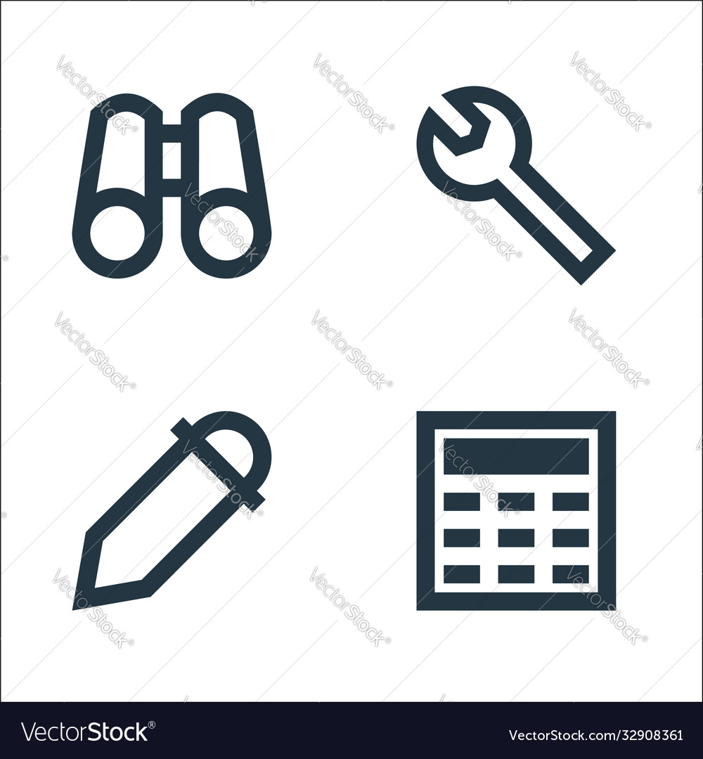User interface line icons linear set quality vector image User interface line icons linear set quality