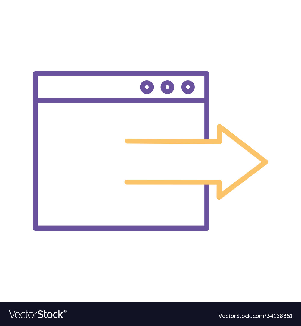 Website with arrow line style icon design