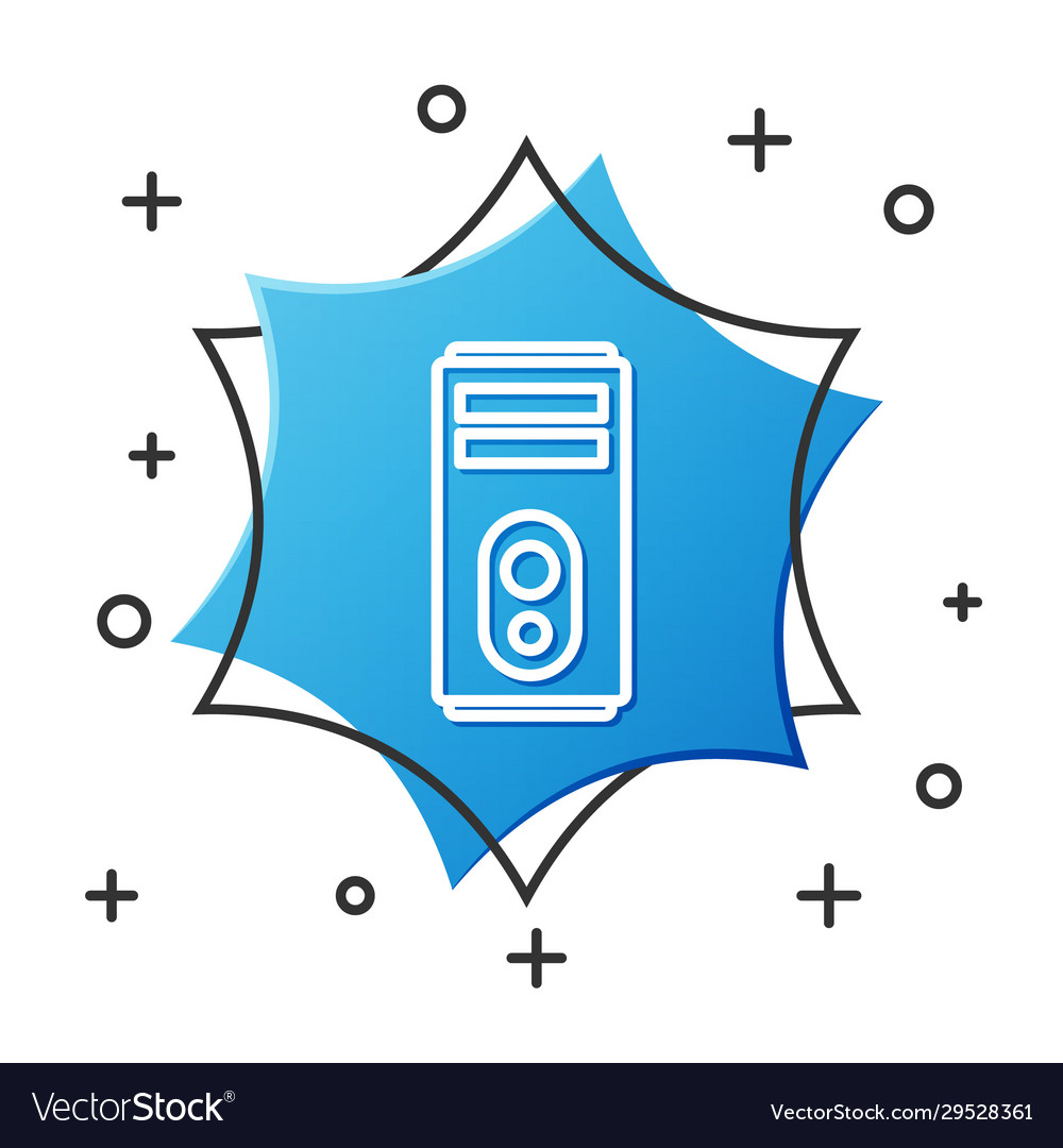 White line computer icon isolated on