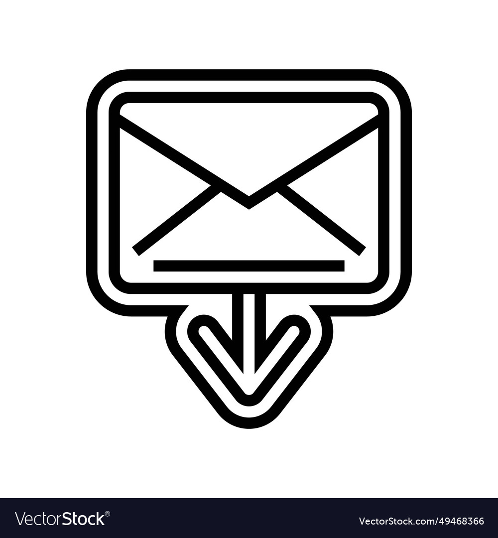 Closed envelope message loading line icon vector image Closed envelope message loading line icon
