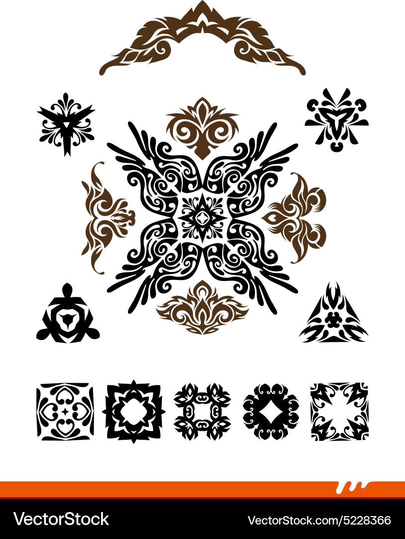 Elegance decorative set Royalty Free Vector Image