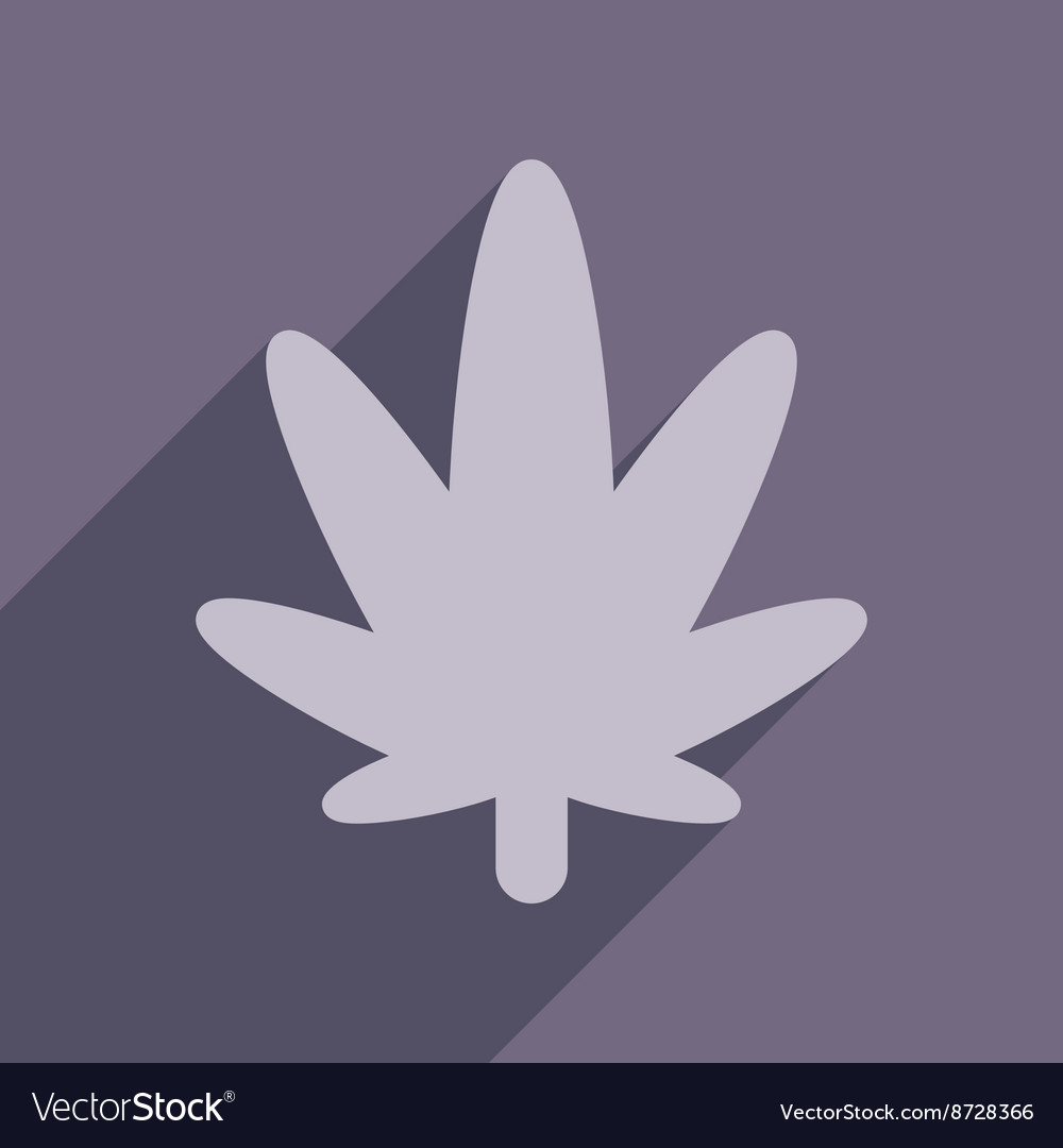 Flat web icon with long shadow cannabis