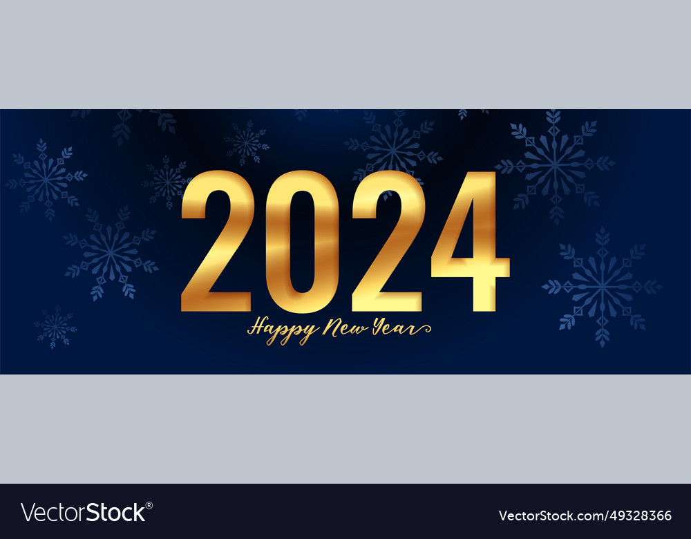 Golden 2024 new year eve snowflake wallpaper Vector Image