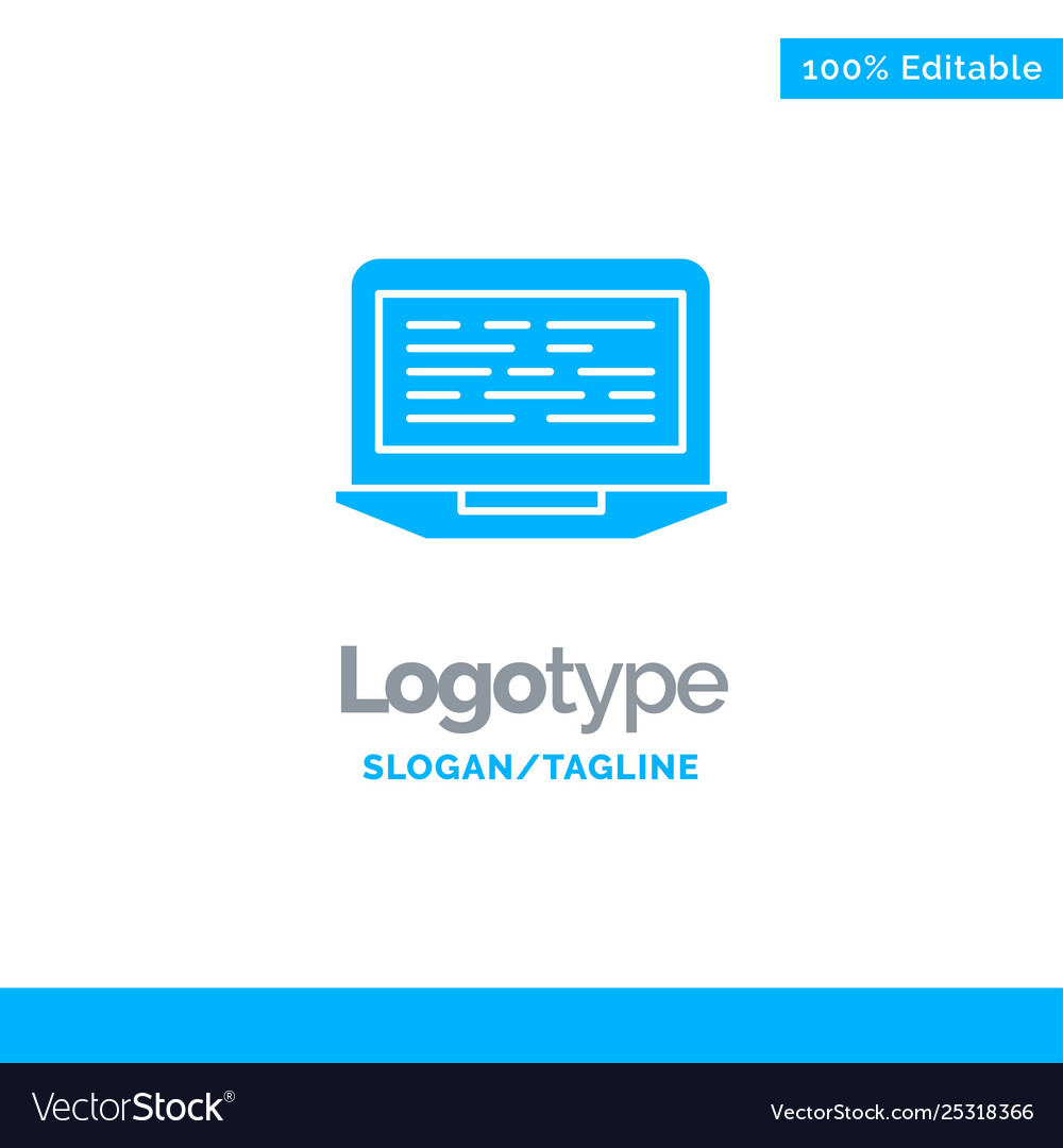 Laptop Kodierung Code Bildschirm Computer blau fest vector image Laptop Kodierung Code Bildschirm Computer blau fest