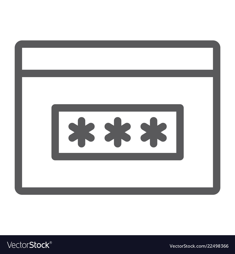 Password line icon security and access browser vector image Password line icon security and access browser