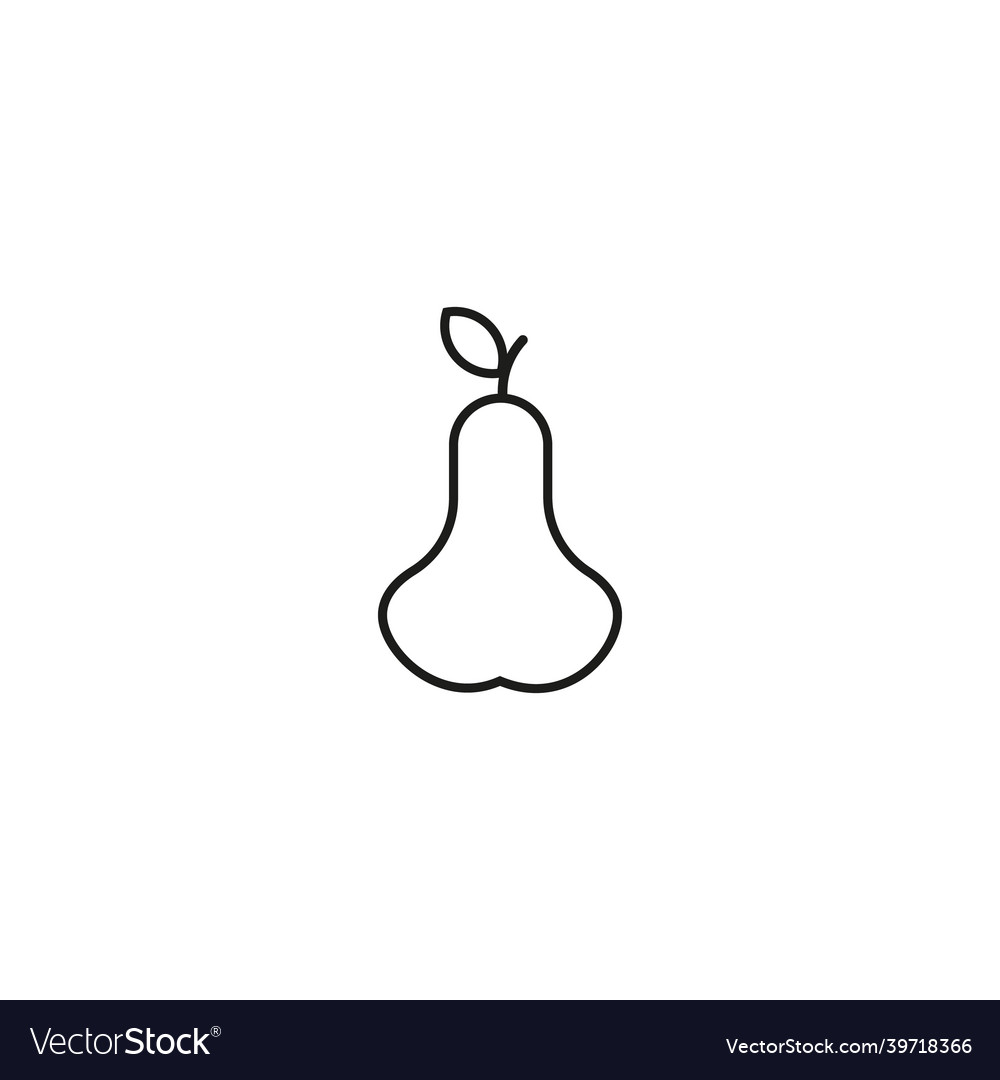 Pear outline icon simple isolated line