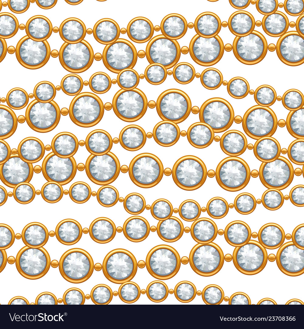 Seamless pattern with golden chains vector image Seamless pattern with golden chains