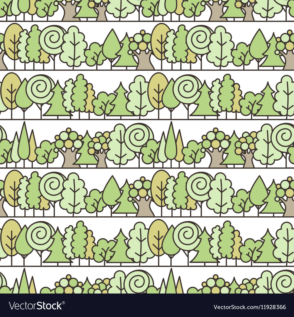 Seamless tree pattern background line ornament