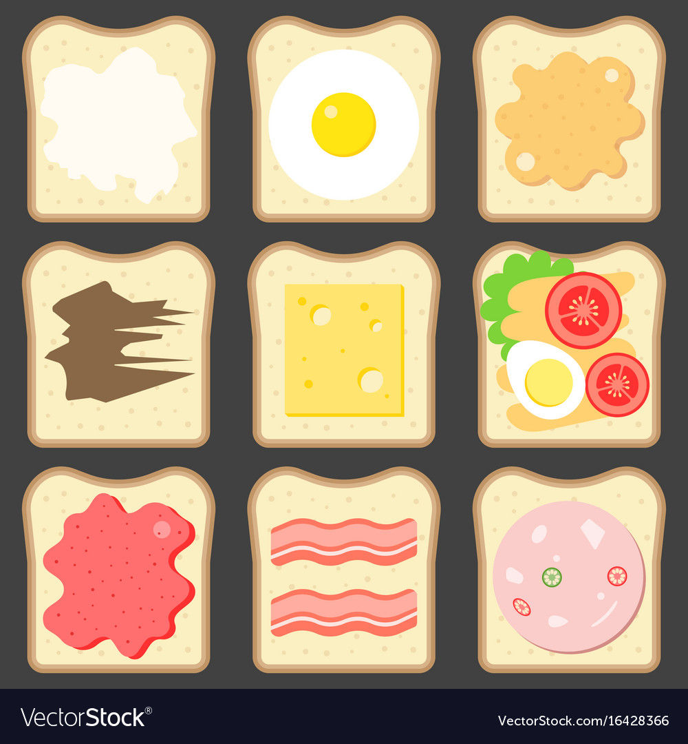 Sliced bread with spreads