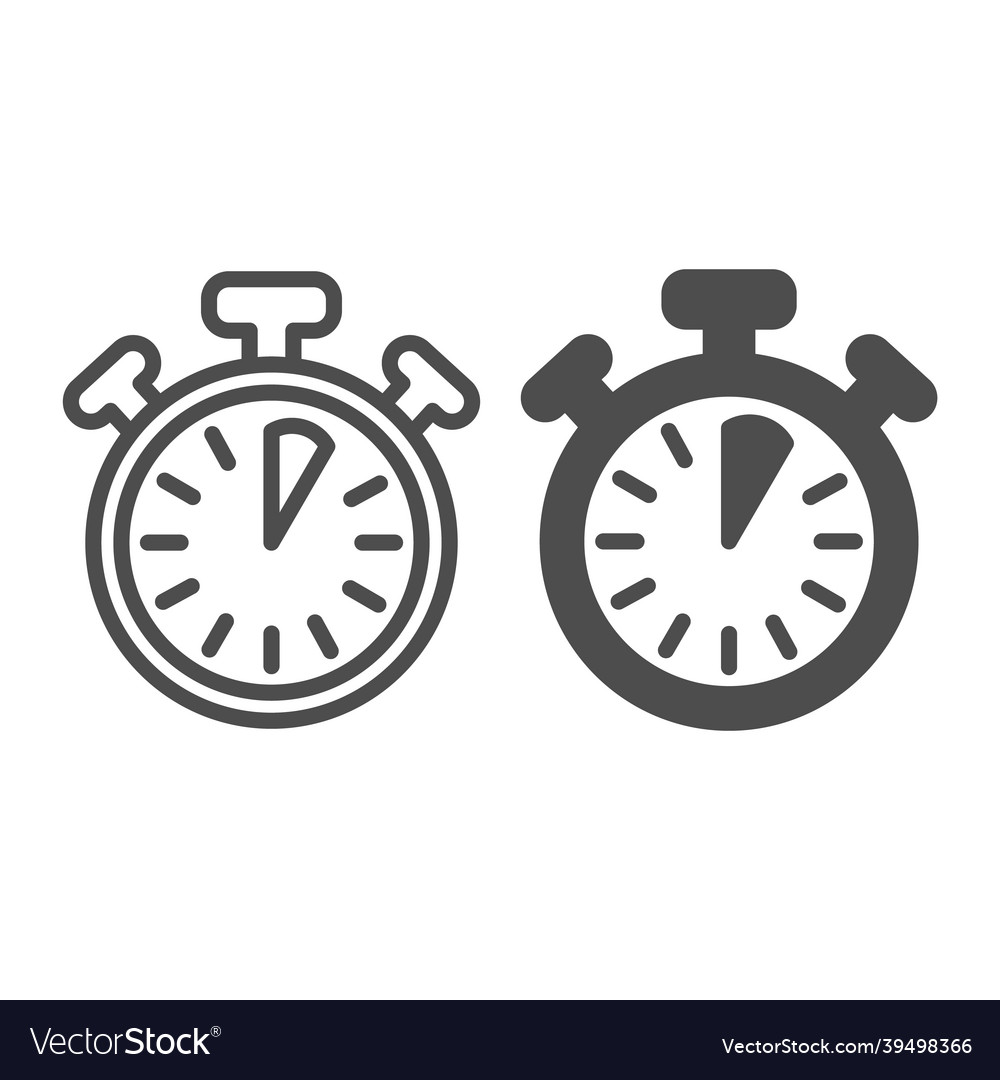 Stopwatch with buttons 5 seconds timer vector image Stopwatch with buttons 5 seconds timer