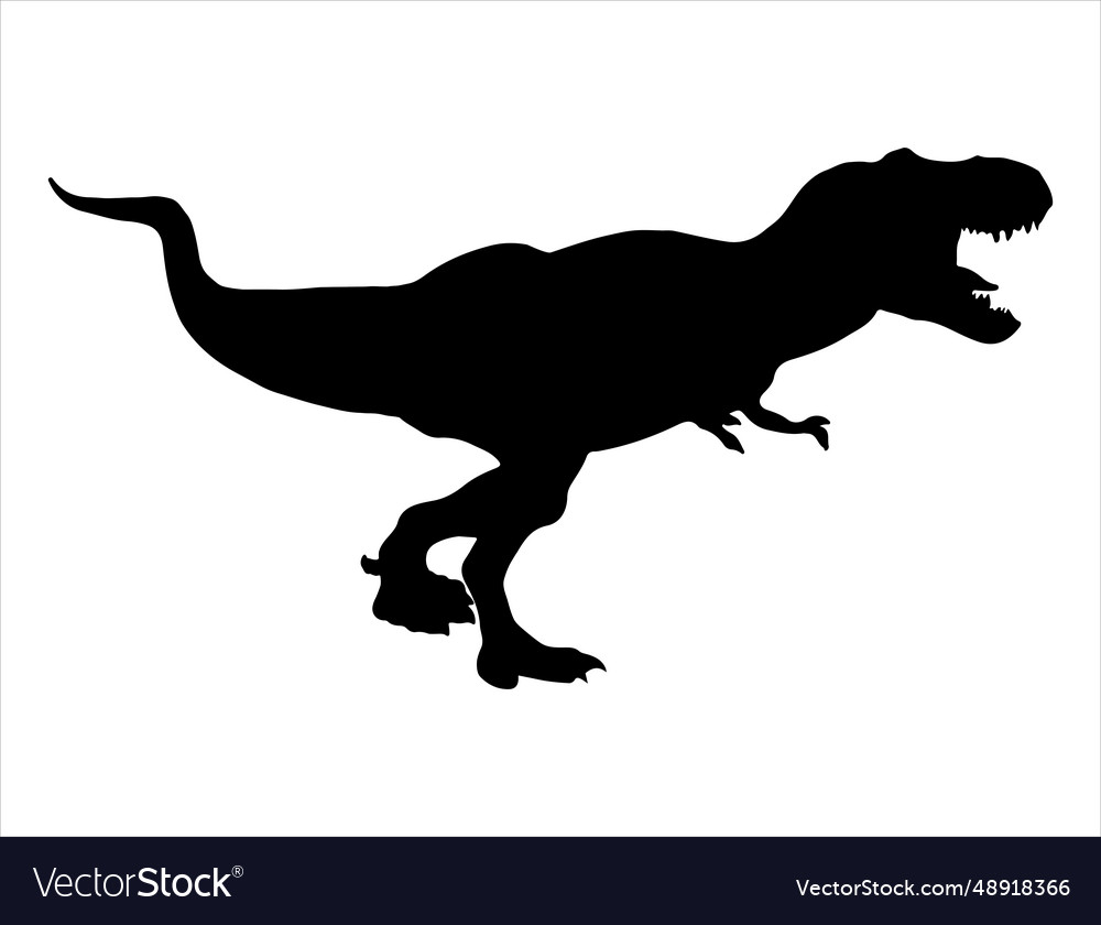 T rex silhouette art Royalty Free Vector Image