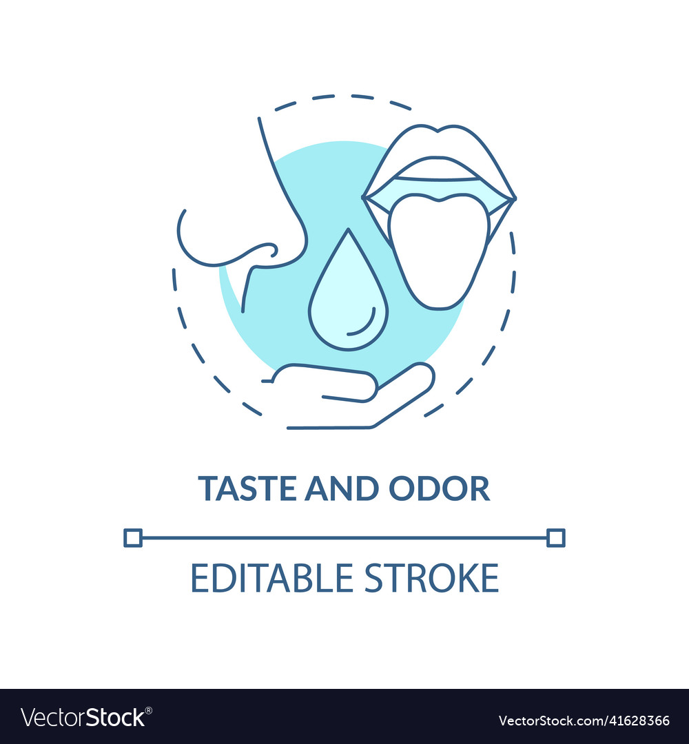 Taste and odor turquoise concept icon Royalty Free Vector