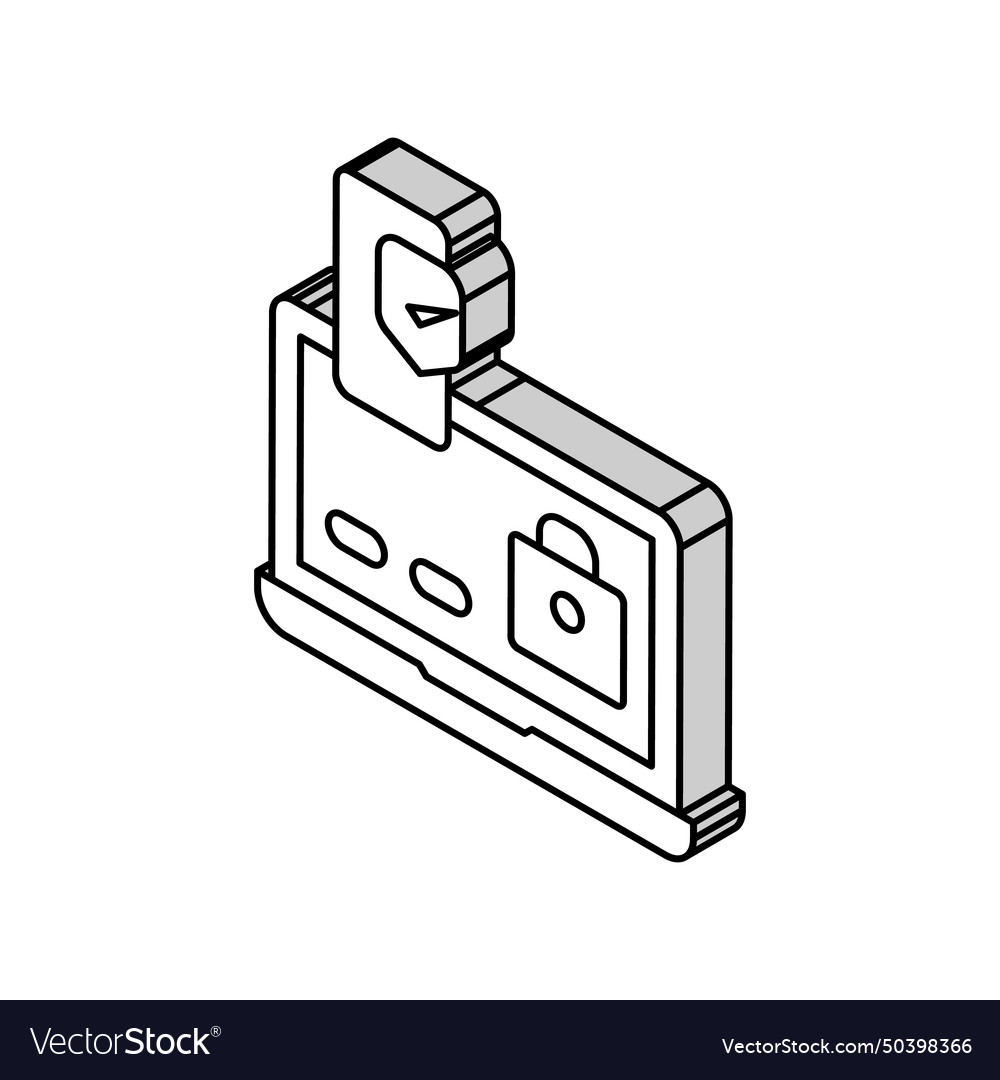 Two step authentication isometric icon