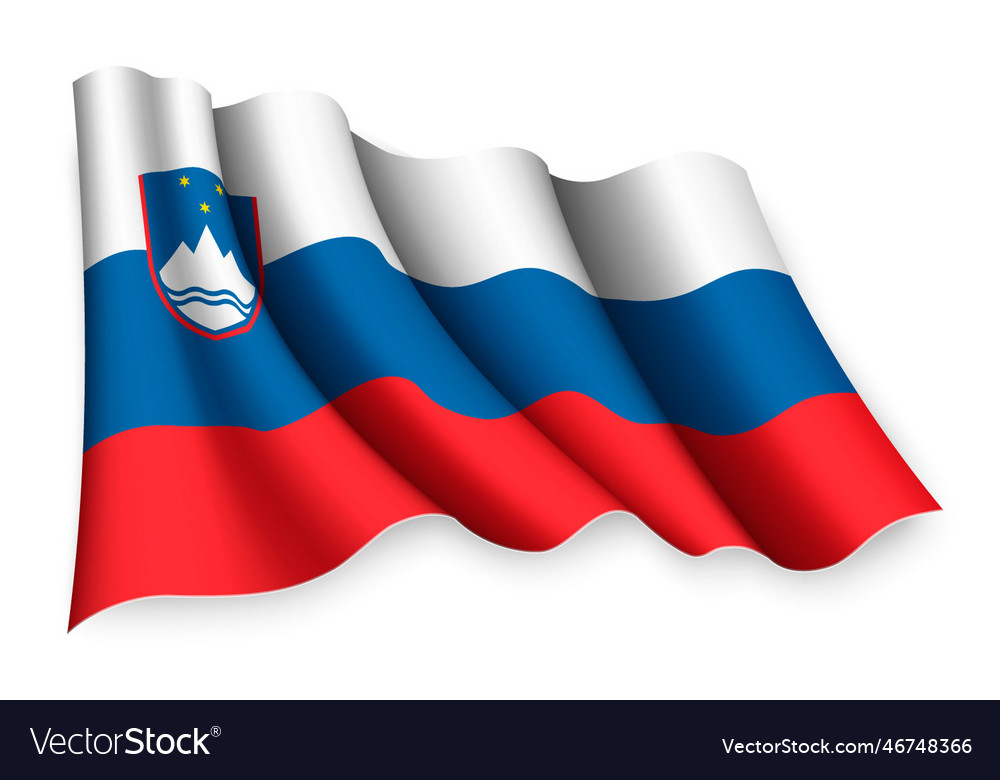 Waving flag of slovenia Royalty Free Vector Image