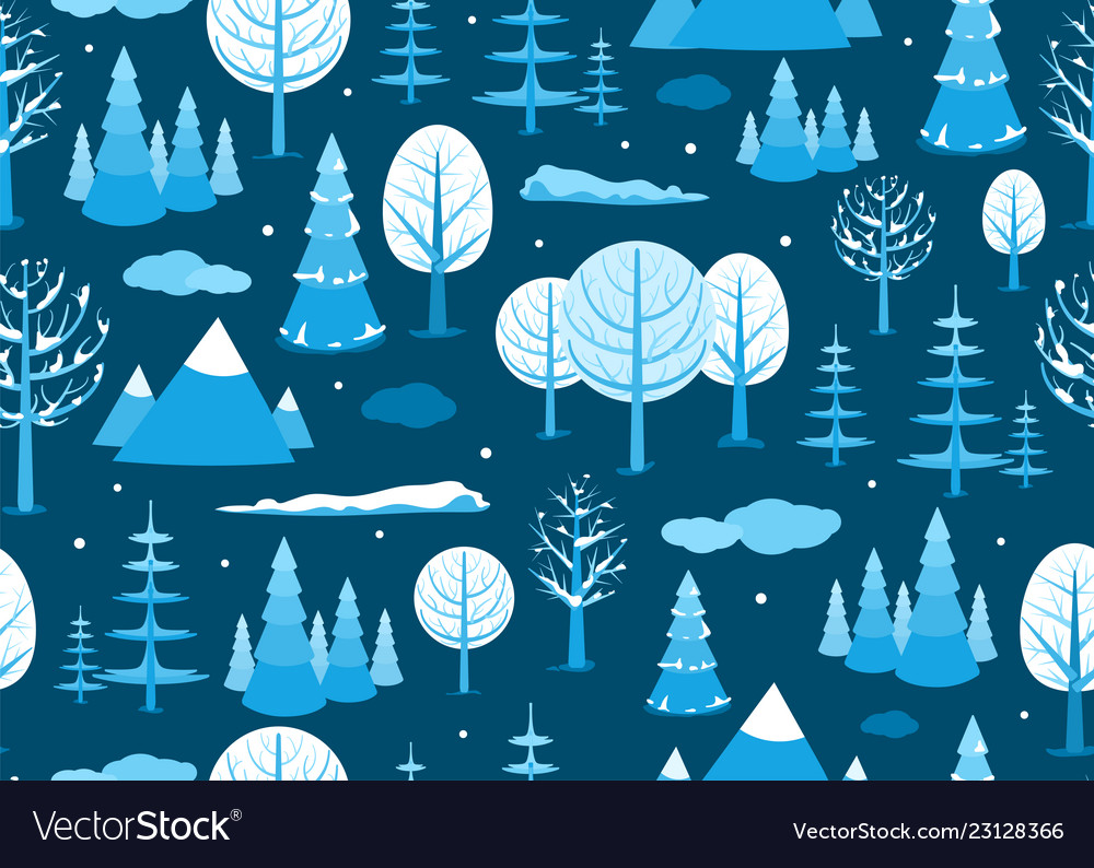 Winter landscape seamless background in minimal