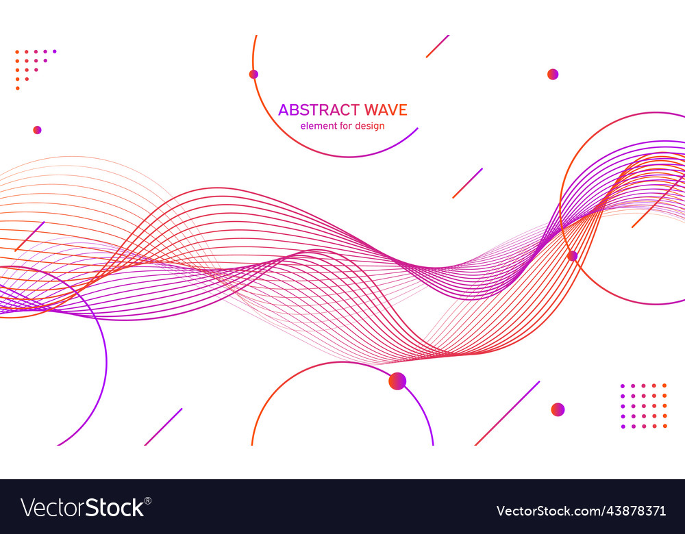 Abstract colorful wave element for design