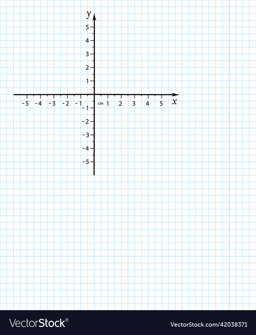 Cartesian coordinate system on a notebook sheet vector image Cartesian coordinate system on a notebook sheet