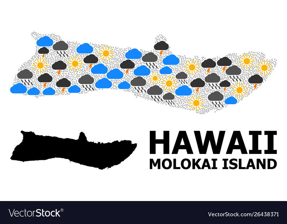 Climate pattern map molokai island Vector Image Climate pattern map molokai island